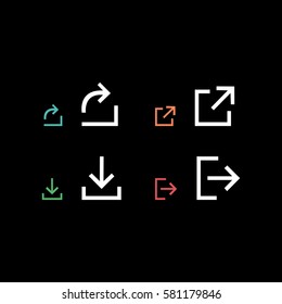 Set of arrows buttons. Mockup for web navigation site. Vector illustration