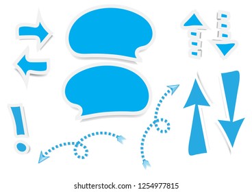 Set of arrows cartoon hand drawn doodles funny and lovely to use.Vector cute style in white background.