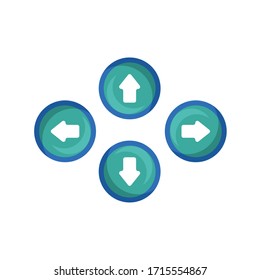 set of arrows circle button.Conceptual vector illustration in flat style design.Isolated on background.