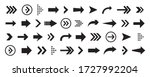 Set of arrows collection in black color on a white background for website design
