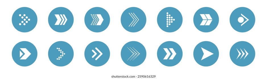 Set of arrows collection in circles. Simple arrow big set. Vector illustration