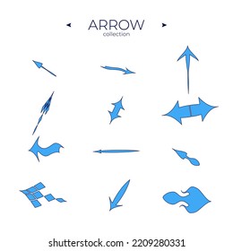 Set of arrows. Collection in color. Arrow logo concept. For website design. Arrows Isolated
