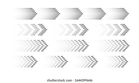 Set of arrows. A collection of silhouettes of black pointers on white background. Vector illustration