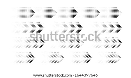 Set of arrows. A collection of silhouettes of black pointers on white background. Vector illustration