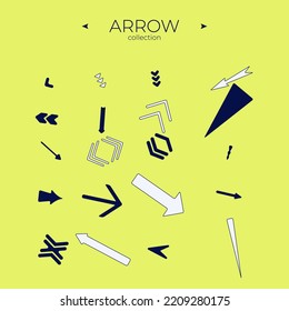 Set of arrows. Colorful comic arrow. Direction arrows. For website design. Vector illustration