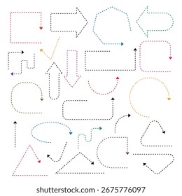 Set of arrows with dashed lines for graphs