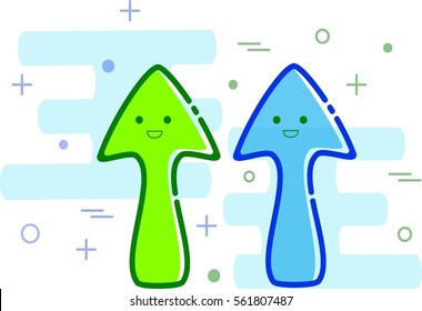 set of arrows. Design concept logo on MBE flat style. Vector illustration.