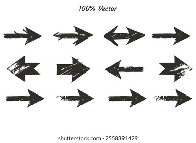 Set of arrows, arrows different. Arrow icon. Vector illustration. template