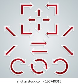 set of arrows of different directions for info-graphics, interfaces and buttons