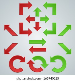 set of arrows of different directions for info-graphics, interfaces and buttons