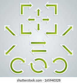 set of arrows of different directions for info-graphics, interfaces and buttons