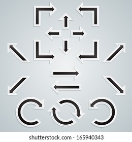 set of arrows of different directions for info-graphics, interfaces and buttons