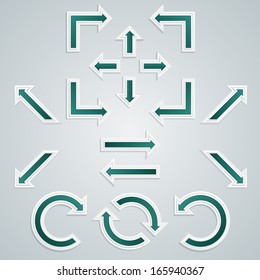 set of arrows of different directions for info-graphics, interfaces and buttons