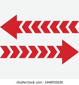 The set of arrows in different directions.red line - Vector