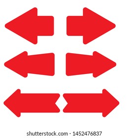The set of arrows in different directions.red line - Vector