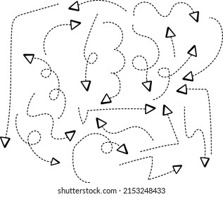 Set of arrows in different directions on white background illustration
