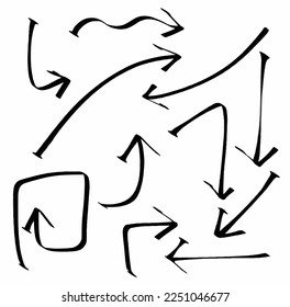 Set of arrows in different directions on white background. vector design illustration