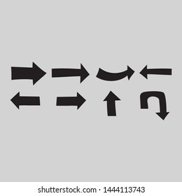 The set of arrows in different directions.black line - Vector