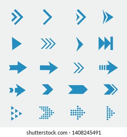The set of arrows in different directions.blue line - Vector