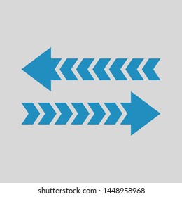 The set of arrows in different directions.blue line - Vector - Vector