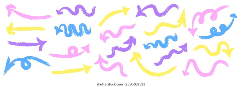 A set of arrows and directions for the design. Arrows for infographics.