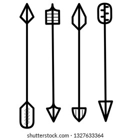 Set of arrows doodle illustration vector 