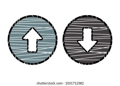 Set arrows up and down vector illustration on white background