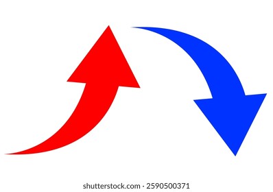 A set of arrows extending diagonally upwards and downwards, representing growth and decline