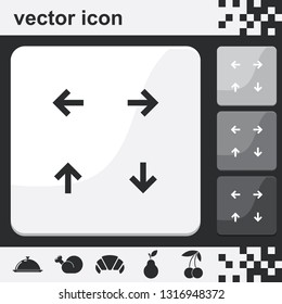 Set of arrows flat set of buttons vector icon.