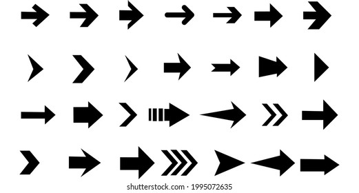 Set arrows flat icons. Vector simple flat icon.