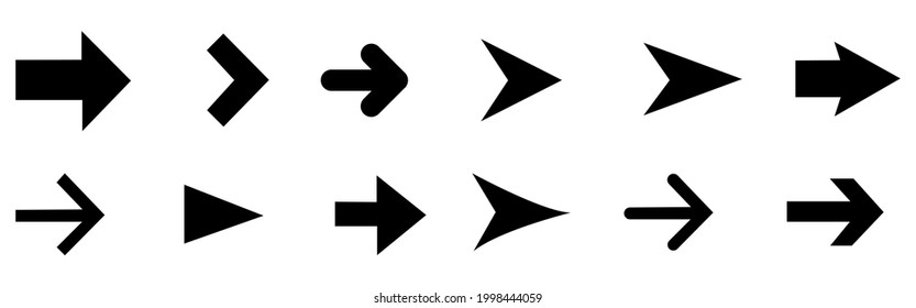 Set arrows flat icons. Vector simple flat icon.	
