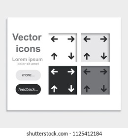 Set of arrows flat placed on web page template vector icon.