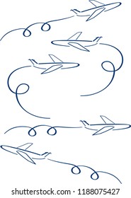 set of arrows in the form of painted aircraft
