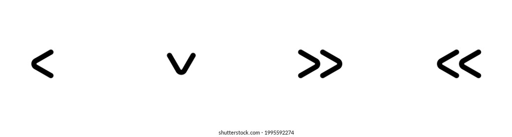 Set of arrows forward, backward. Vector black arrows on isolated background. Arrows for website, with rounded corners. Stock vector ESP 10