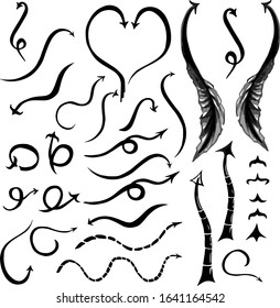 set of arrows, freehand brushpen illustration