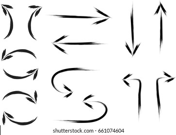 set of arrows in hand drawing style     