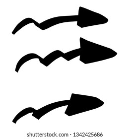 Set of arrows. Arrows hand drawn set black 