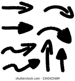 Set of arrows. Arrows hand drawn set black 