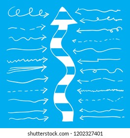 Set of arrows, hand drawn vector illustration.
