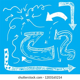 Set of arrows, hand drawn vector illustration.