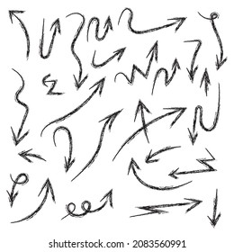 Set of arrows hand drawn vector 