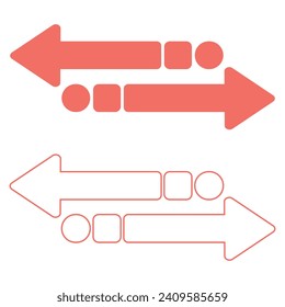 conjunto de flechas, iconos horizontales