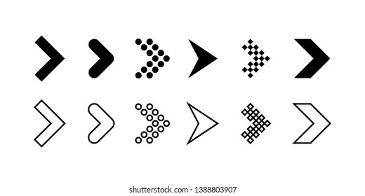 set of arrows icon. arrow symbol logo template for website - vector 