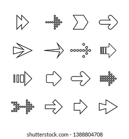 set of arrows icon. arrow symbol logo template for website - vector