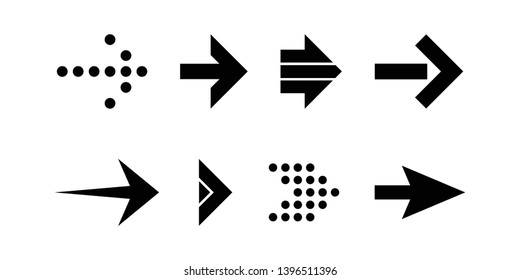 set of arrows icon. arrow symbol logo template for website - vector
