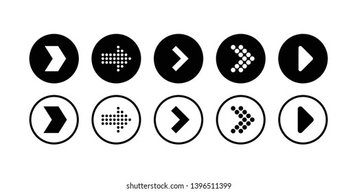 set of arrows icon. arrow symbol logo template for website - vector