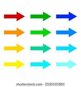 Conjunto de setas ícone do conjunto de setas. Ícone de seta. Ilustração vetorial