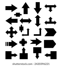 Set of arrows icon. Collection different arrows sign. Black vector arrows – vector. Arrows vector collection with elegant style and black color.