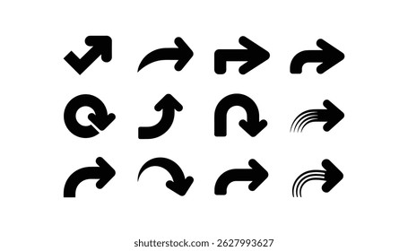 Set of arrows icon. Different types of arrow sign collection vector isolated on white background