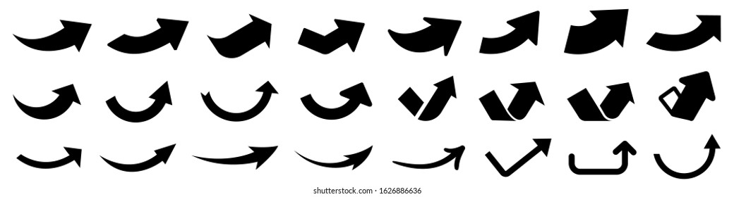 Set up arrows icon. Group arrows directed upwards, startup concept, business vision. Different black arrows sign. Elements for business infographic – stock vector